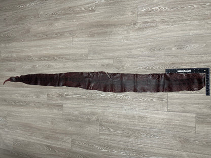 Wine Glossy Genuine Anaconda Leather real hide snake skin python boa rattle 254