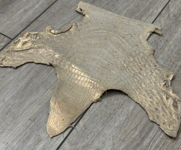 Desert Bronze Metallic Caiman Crocodile belly Hide Leather Skin alligator Croc 1