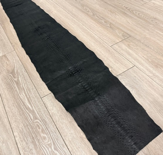 Black Matte Genuine Reticulated Python Snake Leather 699 product photo 1