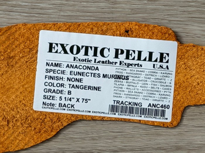 Tangerine Natural Pattern Genuine Anaconda Snake Leather 460 product photo 7