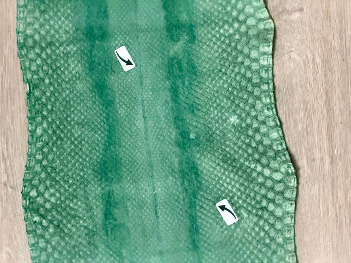 Green Natural Pattern Matte Genuine Reticulated Python Snake Leather 531 product photo 5