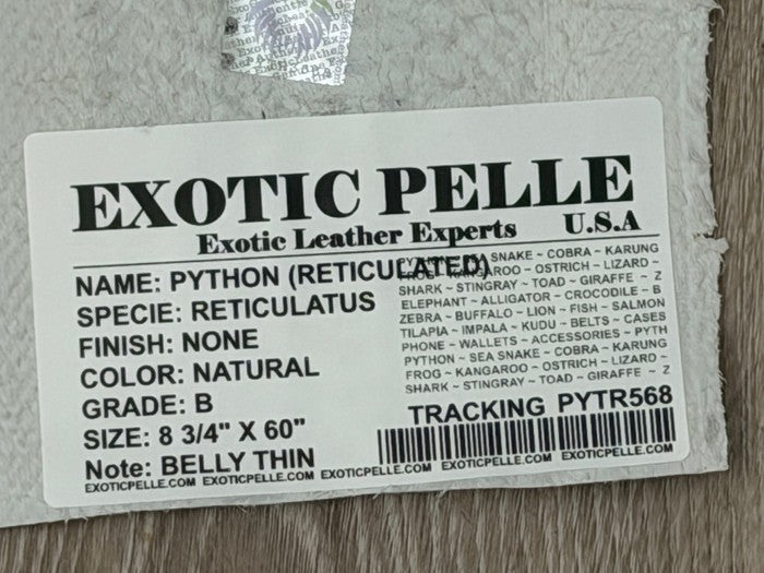 Natural Genuine Python Leather PYTR568 product photo 5