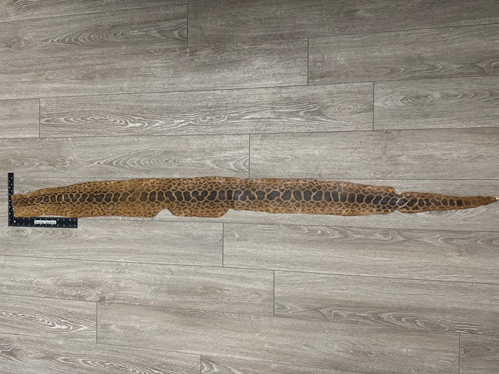 Tan Glossy Genuine Anaconda Leather real hide snake skin python boa rattle 326