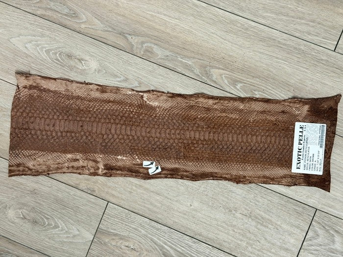 Brown Satin Genuine Reticulated Python Snake Leather 561 product photo 3
