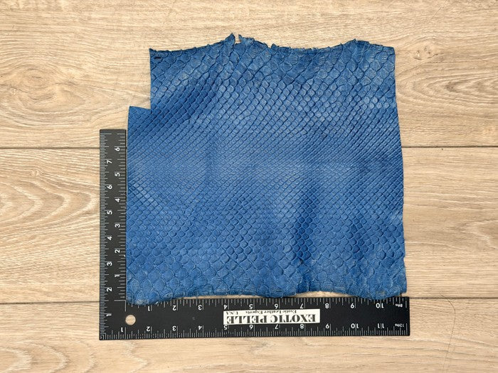 Misc Blue Satin Genuine Reticulated Python Snake Leather 465 product photo 2