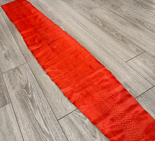 Salmon High Gloss Genuine Reticulated Python Snake Leather 495 product photo 1