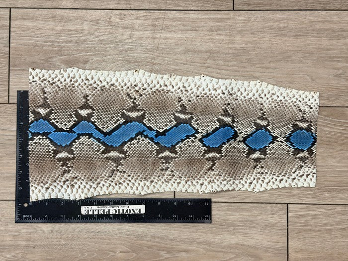 Genuine Reticulated Python Leather Blue Center, product photo 2