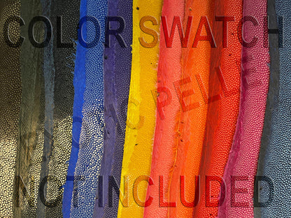 Red Genuine Polished Sanded Stingray Hide Skin Sting Ray Leather Shagreen 855