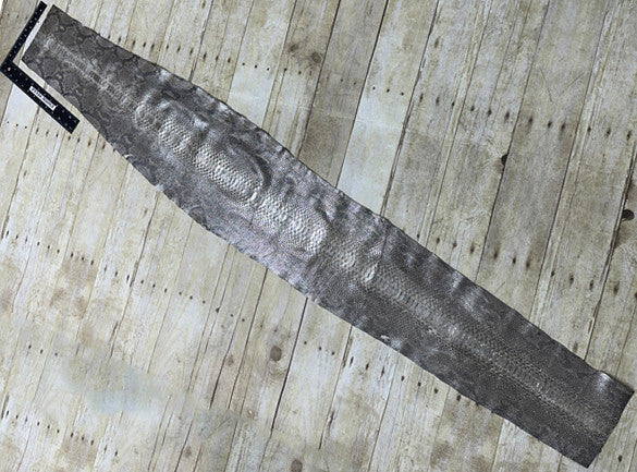 Silver on Natural Genuine Python Remnant piece Leather real hide snake skin 238