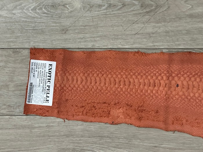 Big Orange Python Nubuck Genuine Snakeskin Leather real hide snake skin Suede 30