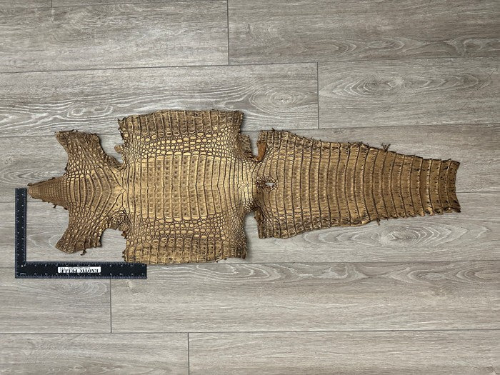 Copper Satin Genuine Caiman Crocodile Leather CMN586 product photo 2