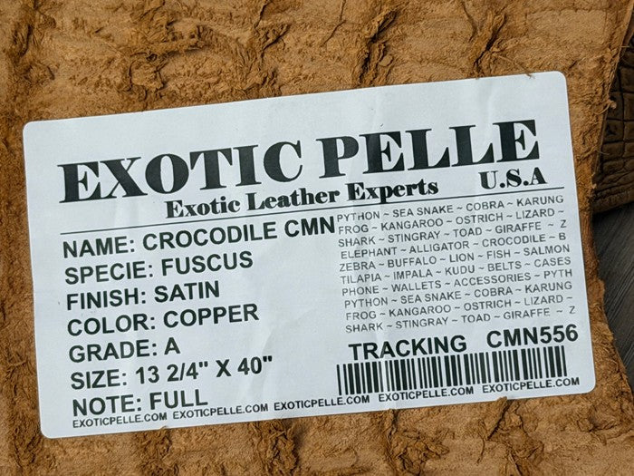 Copper Satin Genuine Caiman Crocodile Leather product photo 4