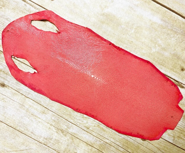 PINK Genuine Polished Sanded Stingray Hide Skin Sting Ray Leather Shagreen 912