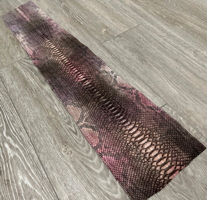 Multicolor Python Suede Nubuck Genuine Leather Remnant real hide snake skin 307