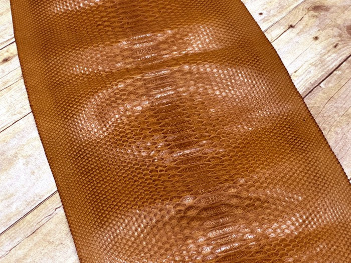 Brown Tan Genuine Python Snakeskin Leather real hide snake skin Rattle 107