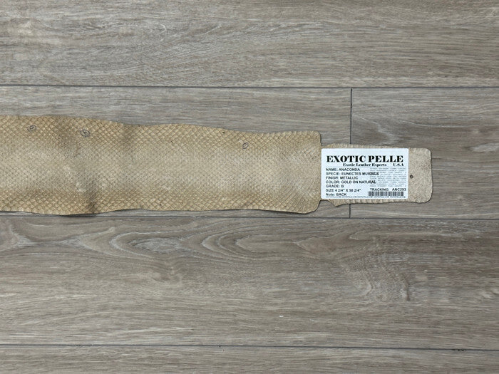 Gold Genuine Anaconda Leather Snake skin hide snake skin python Boa rattle 293