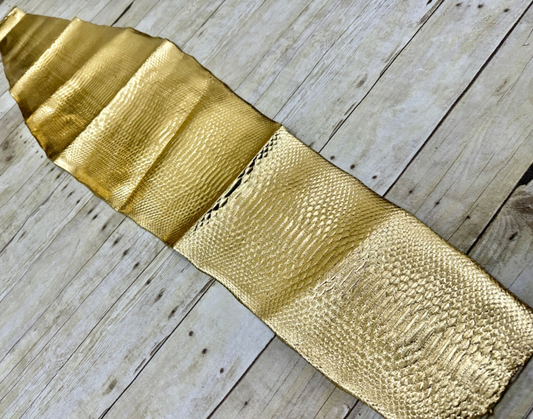 Metallic Gold XL Genuine Python Leather real hide snake skin Rattle Boa 336