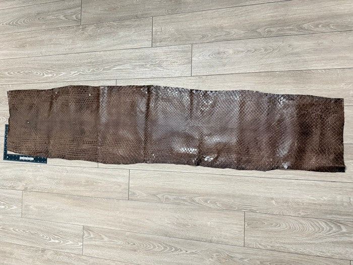 Brown Glossy Genuine Anaconda Leather product photo 2