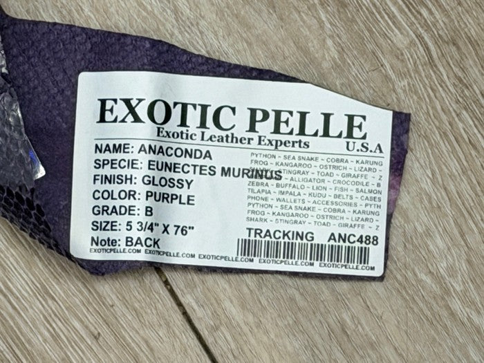 Purple Glossy Genuine Anaconda Snake Leather 488 product photo 4