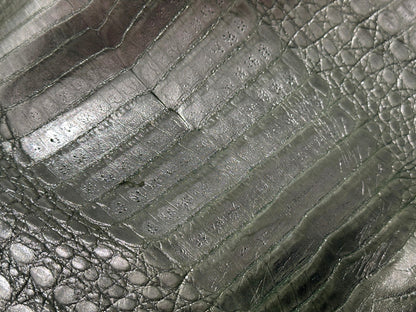 Green Metallic Genuine Caiman Crocodile Belly Hide Leather Skin Alligator 512