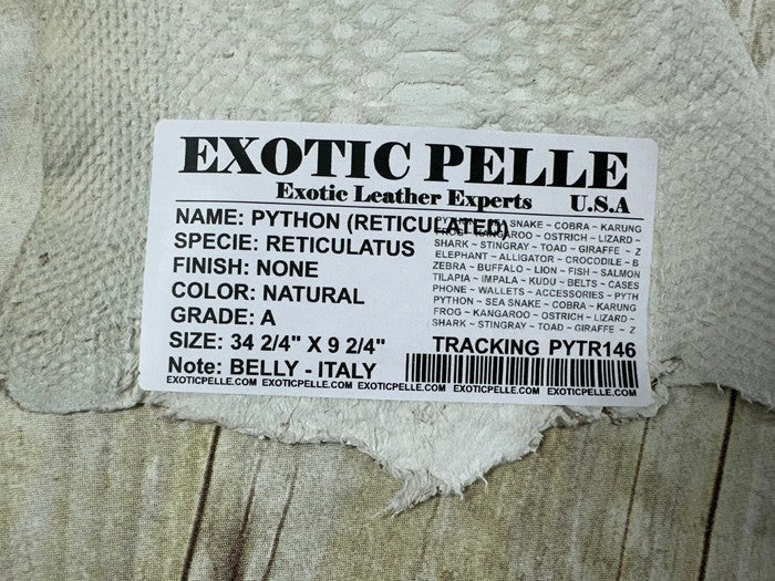 Natural Genuine Python Italian Snakeskin Leather real hide snake skin Rattle 146