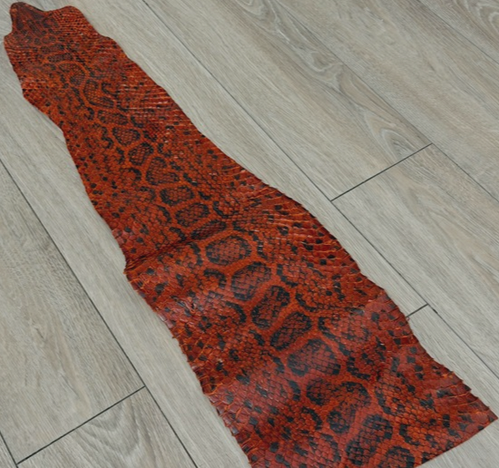Mahogany Natural Pattern Glossy Genuine Anaconda Leather ANC548 product photo 1