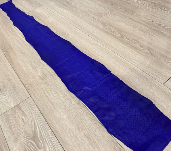 Royal Blue Satin Genuine Python Leather PYTR639 product photo 1