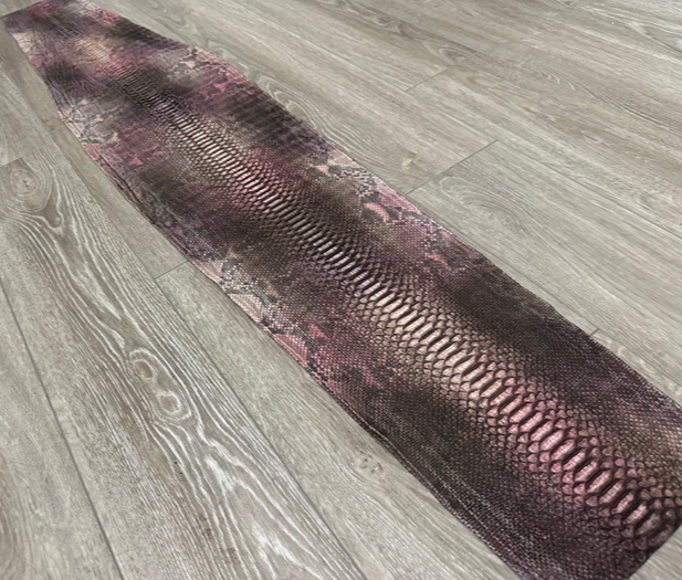 Big Multicolor Python Suede Nubuck Genuine Leather real hide snake skin 308