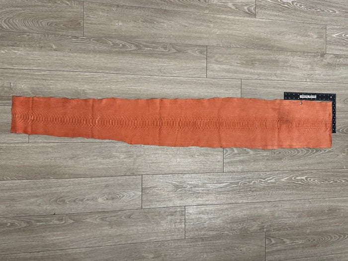Big Orange Python Nubuck Genuine Snakeskin Leather real hide snake skin Suede 30