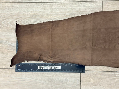 XXL Brown Natural Pattern Matte Genuine Karung Elephant Trunk Snake Javan File Snake Leather 522 product photo 4