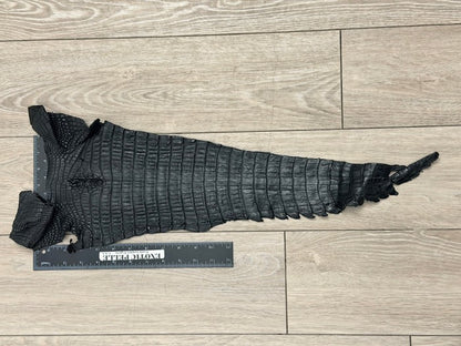 Black Satin Genuine Caiman Crocodile Leather CMN113 product photo 2