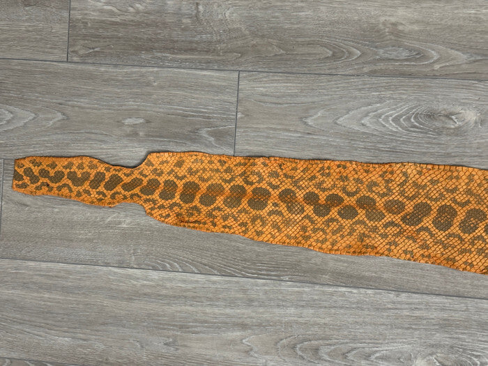 Tangerine Genuine Anaconda Snakeskin Leather real hide snake skin python boa 256