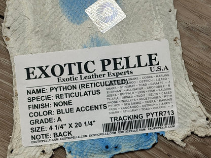 Genuine Reticulated Python Leather Blue Center, product photo 3
