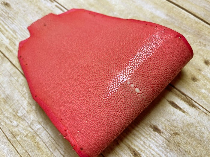 PINK Genuine Polished Sanded Stingray Hide Skin Sting Ray Leather Shagreen 912