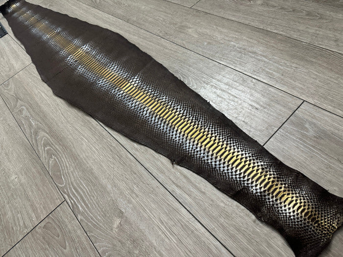 Brown Gold Silver Genuine Python Snakeskin Leather real hide snake skin Rattle 7