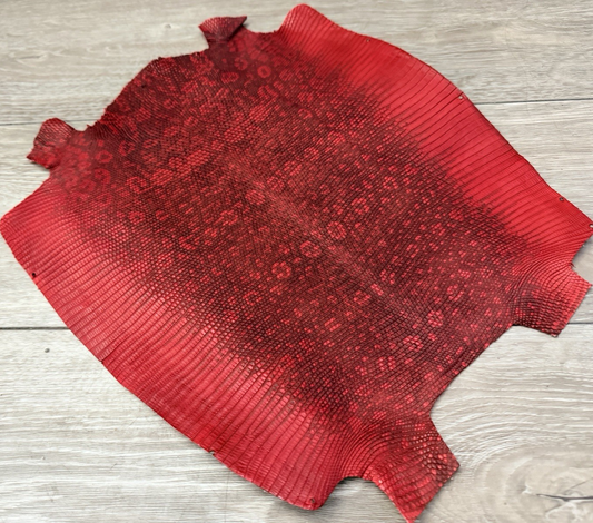 Red Natural Pattern Genuine Water Monitor Java Ring Lizard Leather 300 product photo 1