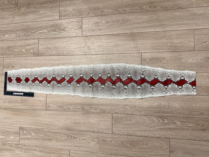 Genuine Reticulated Python Leather Red Center, product photo 2