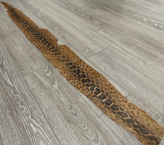 Tan Glossy Genuine Anaconda Leather real hide snake skin python boa rattle 326
