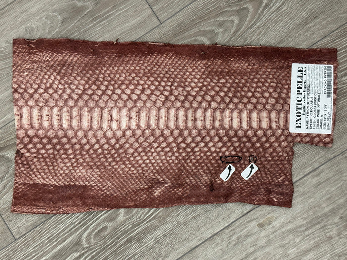 Wine Genuine Python Remnant Snakeskin Leather real scrap hide snake skin boa 296