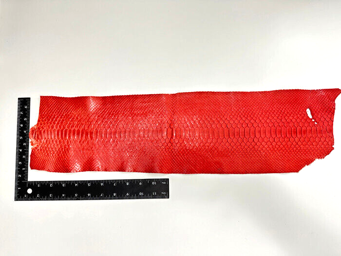 Genuine Python Snakeskin Leather real hide snake skin Rattle salmon Boa 485