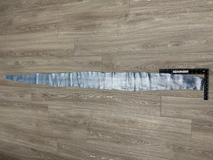 Silver on Blue Genuine Anaconda Leather real hide snake skin python boa rattle 7