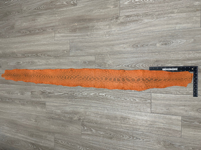 Orange Genuine Anaconda Leather real hide snake skin python boa Rattle 262