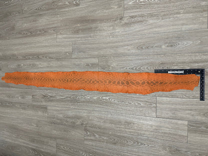 Orange Genuine Anaconda Leather real hide snake skin python boa Rattle 262