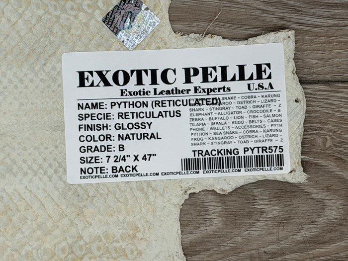 Natural Glossy Genuine Reticulated Python Snake Leather 575 product photo 5