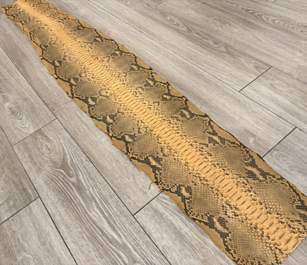 Genuine Reticulated Python Leather - D Tan with Natural Pattern Matte Belly Cut WYSIWYG 650 product photo 1