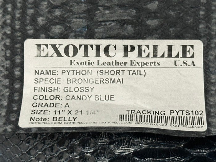 Candy Blue Glossy - Pearl Genuine Python Leather PYTS102 product photo 7