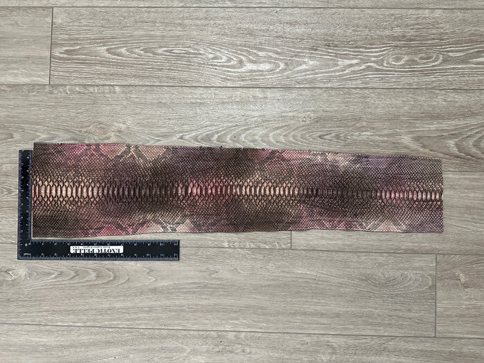 Multicolor Python Suede Nubuck Genuine Leather Remnant real hide snake skin 307