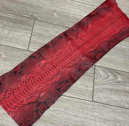 Red Genuine Python Italian Snakeskin Leather real hide snake skin Rattle boa 139