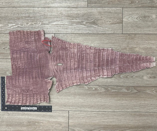 L Purple Satin Genuine Caiman Crocodile Leather 383 product photo 2