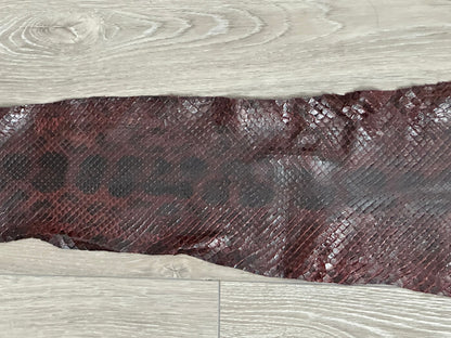 Wine Glossy Genuine Anaconda Leather real hide snake skin python boa rattle 254